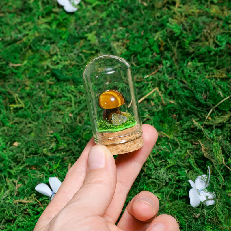 Olivenorma Glass Cover Natural Crystal Mushroom Decoration - image 3