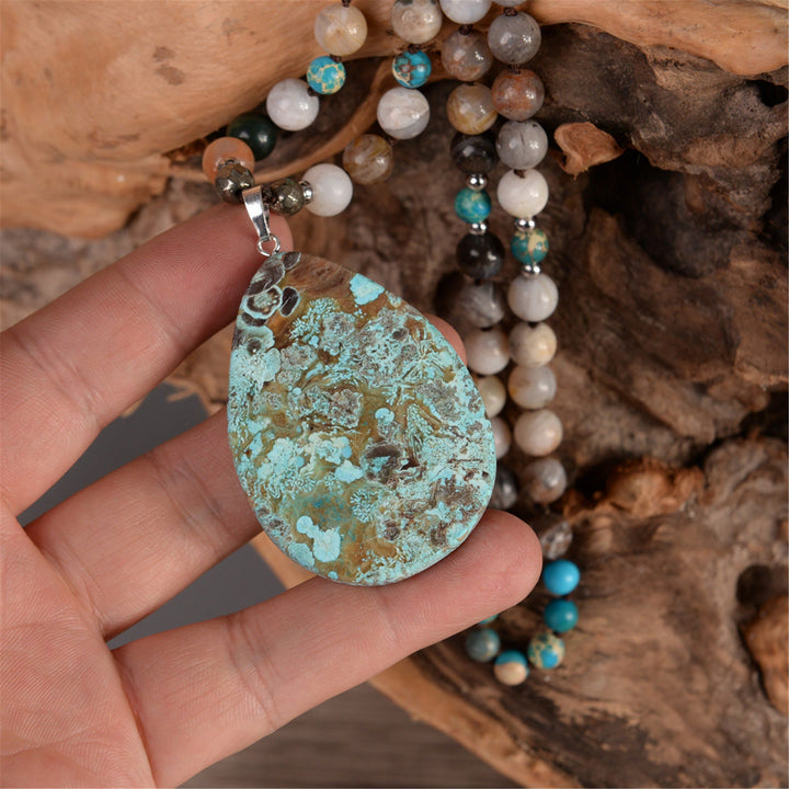 Olivenorma Handmade Natural African Turquoise Bead Necklace - image 2