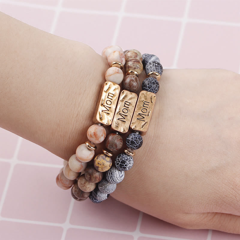 Olivenorma Natural Gemstone Mom Patience Engraving Bracelet - image 2
