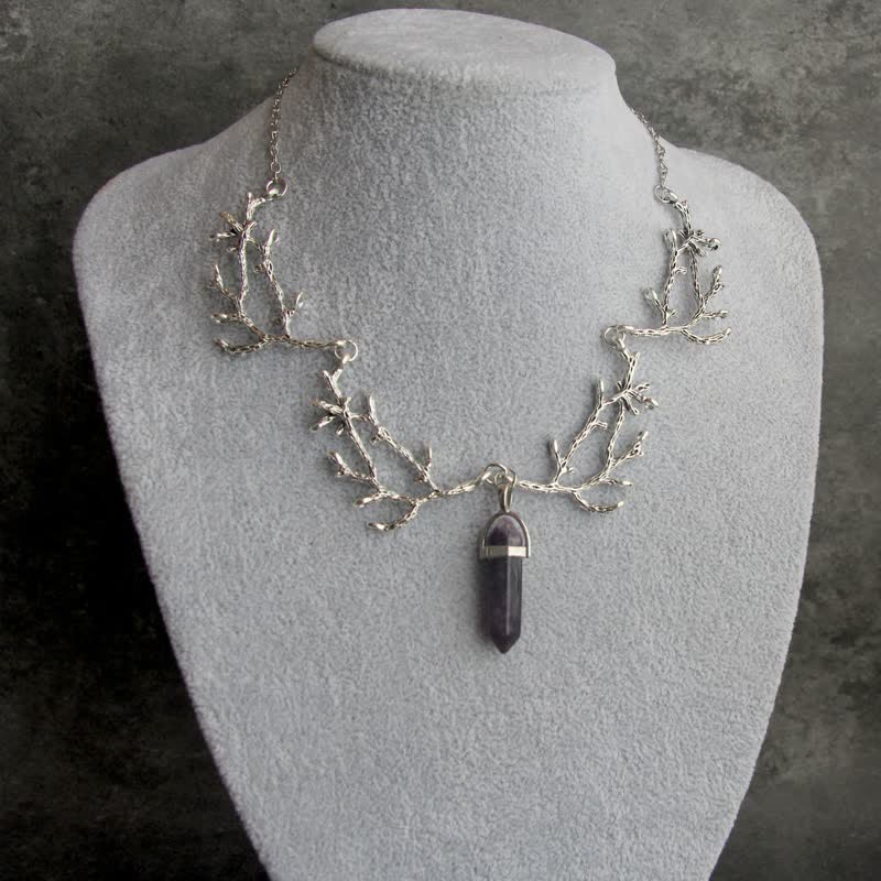 Olivenorma "The Light of Mantra" - Natural Crystal Hexagonal Necklace - Amethyst - image 12