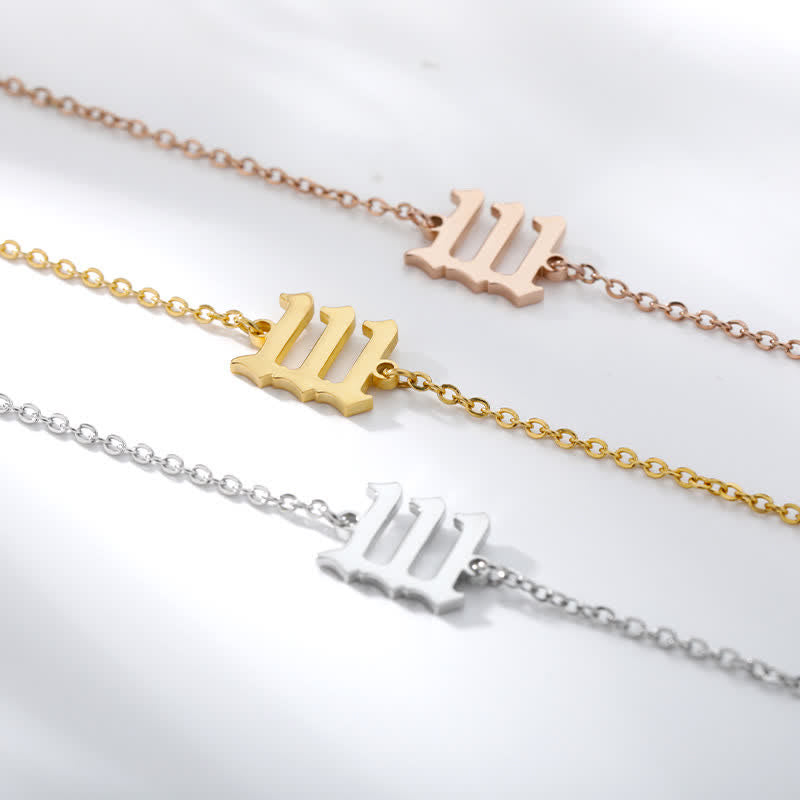 Angel Number Spiritual Anklet Bracelet  - Silver - 111 - image 1