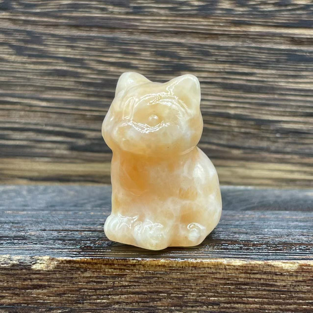Olivenorma Natural Stone 1.2 Inch Cute Kitten Gemstone Decoration - Sun Stone - image 15