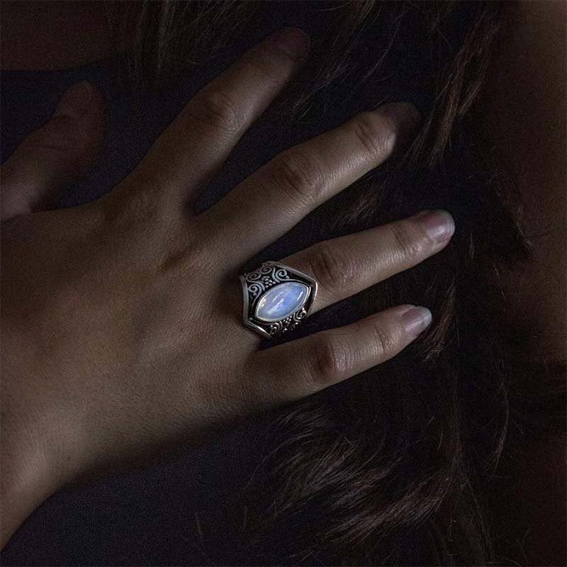 Olivenorma Moonstone Healing Protection Ring - image 5