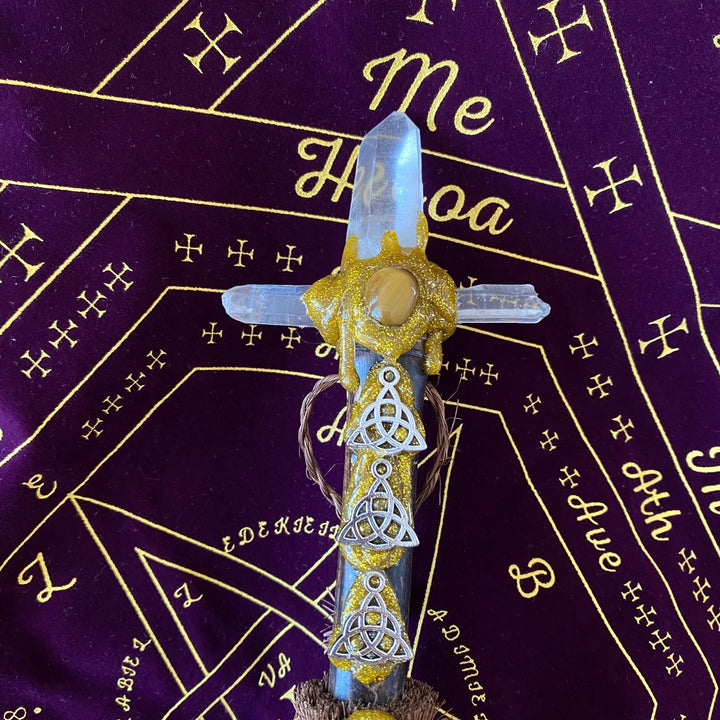 Olivenorma Natural Crystal Magic Expulsion Props Wicca Broom Ornamet - image 1