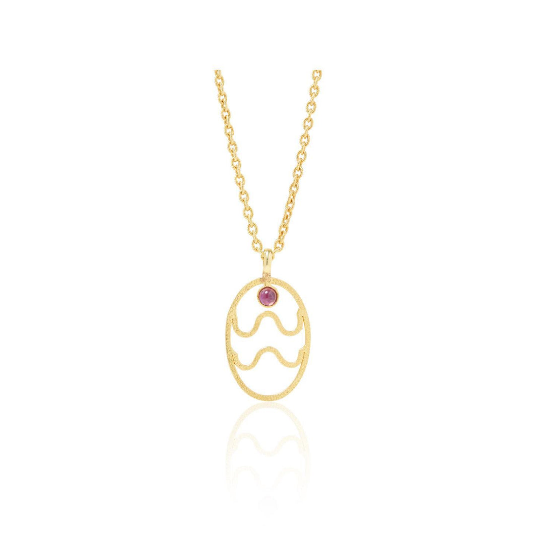 Olivenorma Hollow Zodiac Rune Birthstone Necklace - Aquarius &Amethyst - image 20