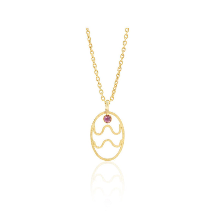 Olivenorma Hollow Zodiac Rune Birthstone Necklace - Aquarius &Amethyst - image 20