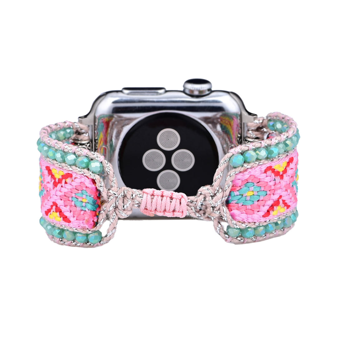 Olivenorma Amazonite Pink Nylon Braided Apple Watch Strap - image 3