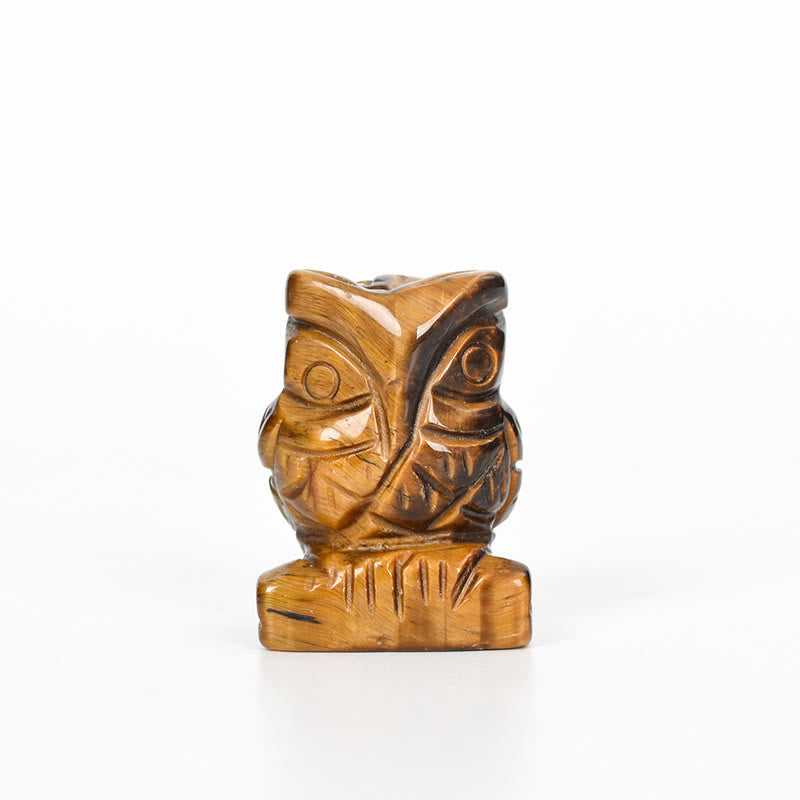 Olivenorma Natural Crystal Owl Ornament Carving Crafts - Tiger Eye - image 9