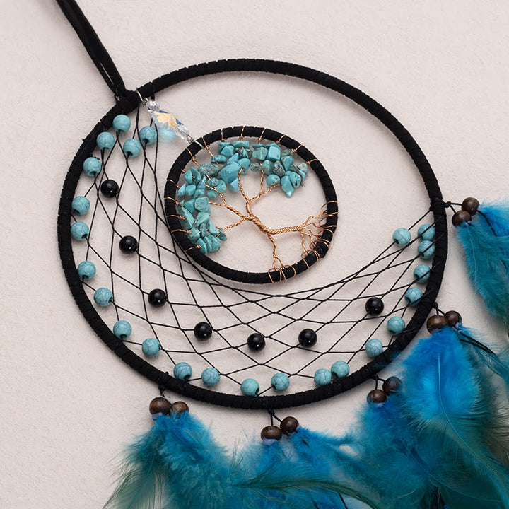 Olivenorma LED Turquoise Tree Of Life Feather Dream Catcher - image 11