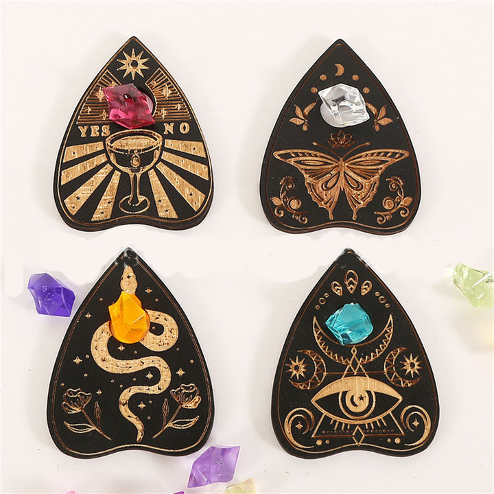 Olivenorma 4Pcs Crystal Ball Board Wooden Crystal Shelf - Black - image 0
