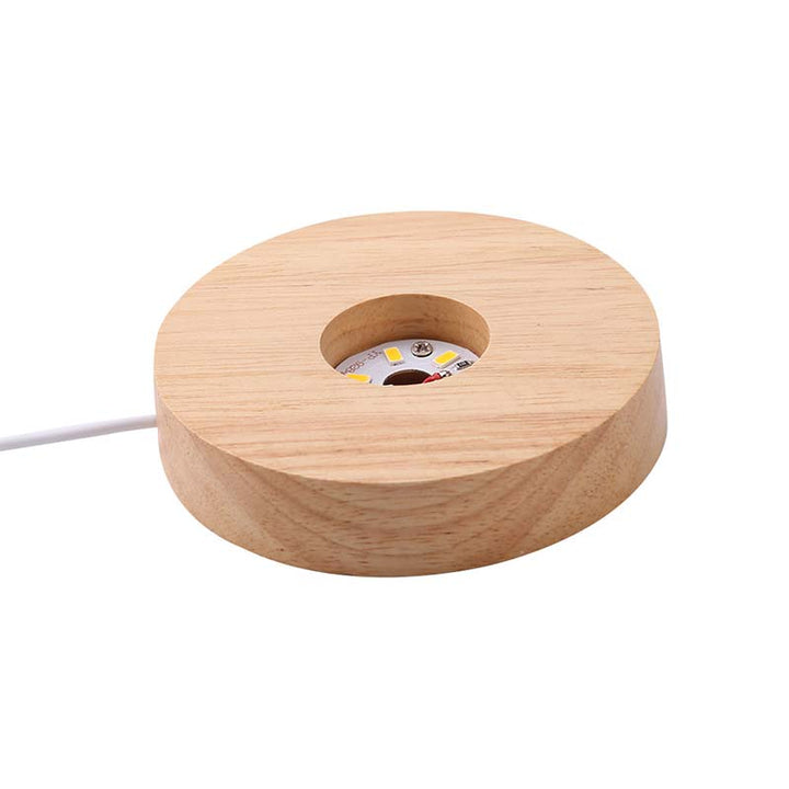 Olivenorma USB Pyramid Light Base Wooden Display Lamp Holder - 20cm*2cm(suitable for 15cm pyramid) - Trichromatic Light - image 0