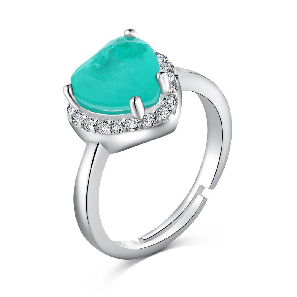 Olivenorma Heart Shape Paraiba Tourmaline Exquisite Ring - image 9