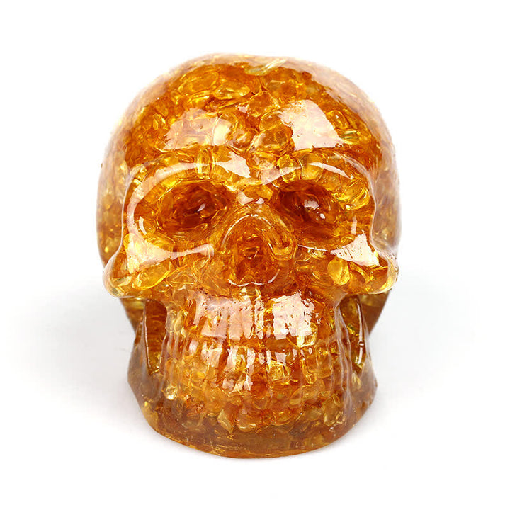 Olivenorma Natural Crystal Skull Gemstone Decoration  - Citrine - image 12