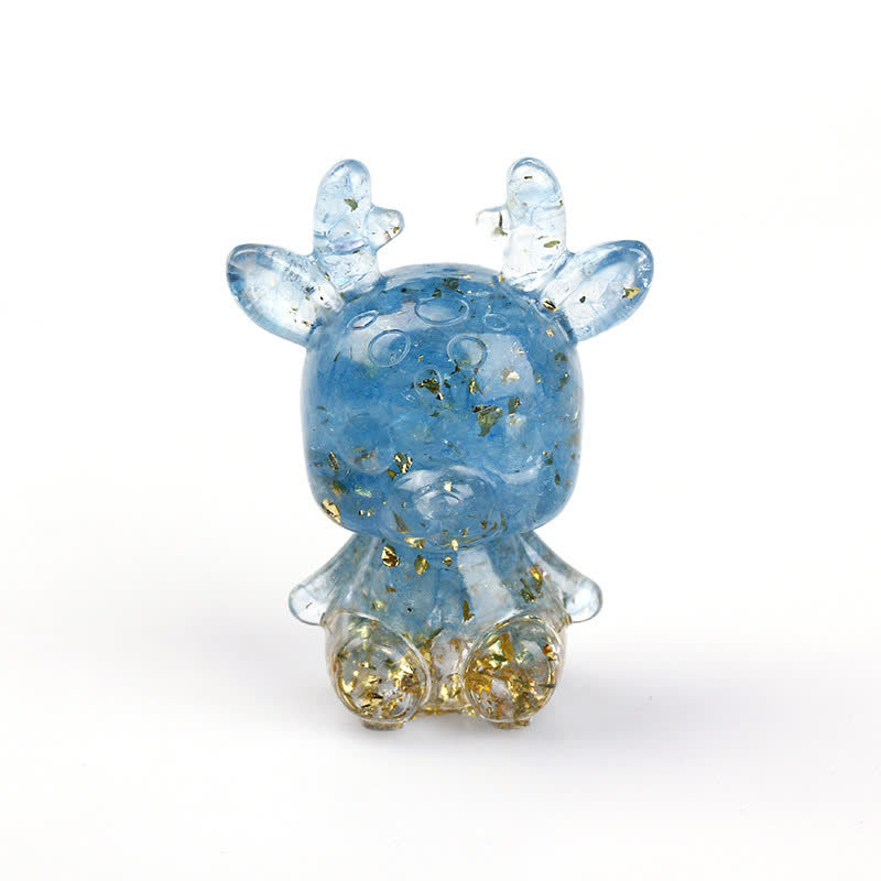 Olivenorma Crystal Litter Elk Gemstone Decoration - Aquamarine - image 3