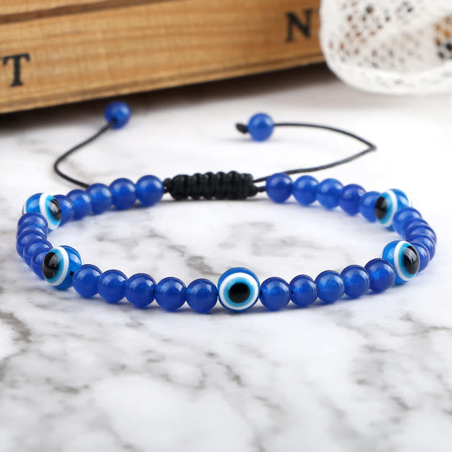 Olivenorma Tiger Eye Evil Eye Beaded Bracelet - Eye Evil&Sapphire - image 15