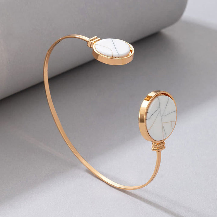 Olivenorma Natural Stone Alloy Five Piece Open Bracelet Set - image 14