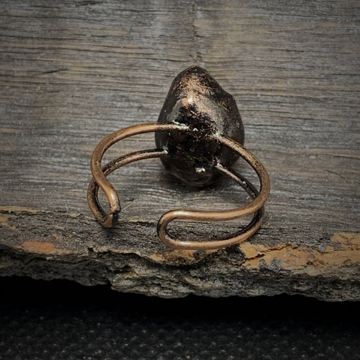 Olivenorma Natural Irregular Raw Stone Twelve Birthstone Adjustable Ring - image 11