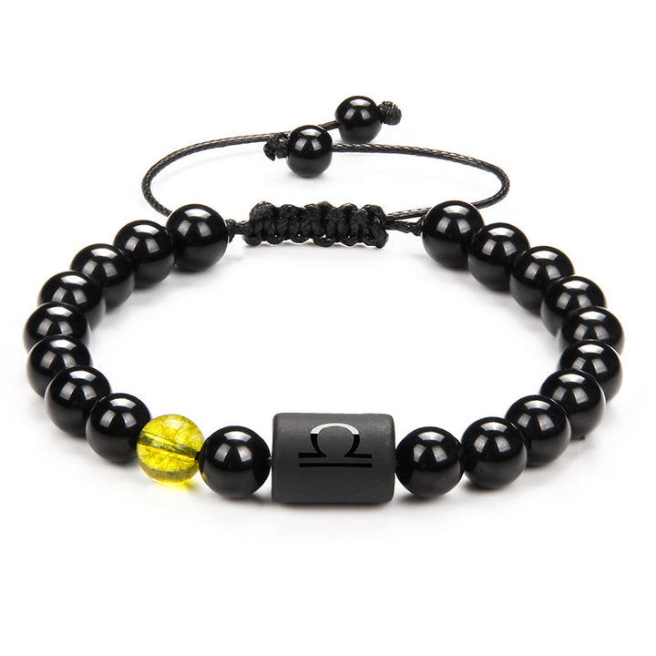 Olivenorma Natural Black Onyx Zodiac Men Woven Bracelet - Citrine&Black Onyx - image 14