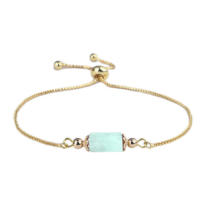 Olivenorma Delicate Natural Crystal Gold Chain Bracelet - Aquamarine - image 0