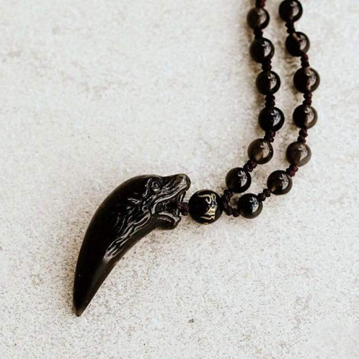 Ice Obsidian Wolf Necklace - image 4