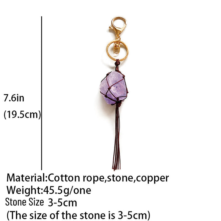 Olivenorma Natural Crystal Stone Rough Phone Strap Keychain - image 9