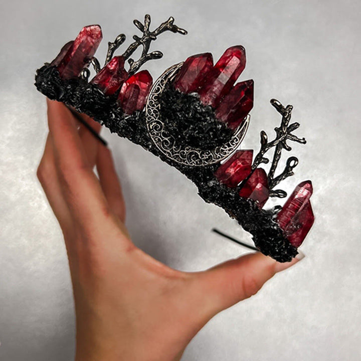 Olivenorma Red Quartz Witchy Moon Branch Crystal Crown - image 2