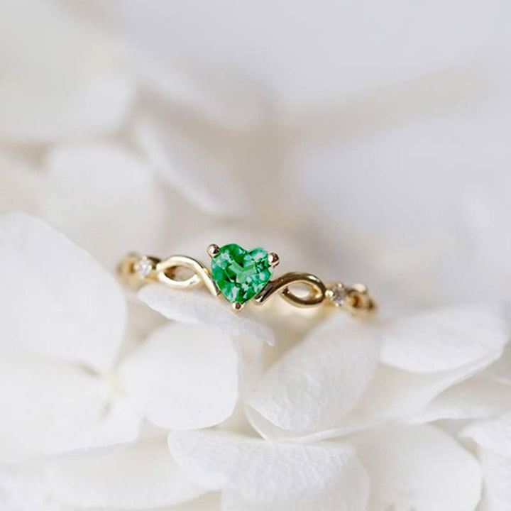 Olivenorma The Eternal Heart - Birthstone Ring - Gold-Green - 14 - image 6