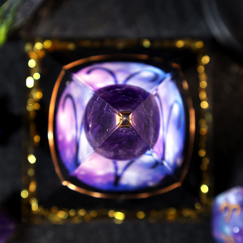 Olivenorma Amethyst Ball Obsidian Gravel Zodiac Aries Orgone Pyramid - image 3