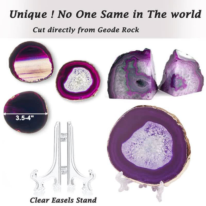 Olivenorma Blue Agate Coaster Gemstone Decoration - image 14