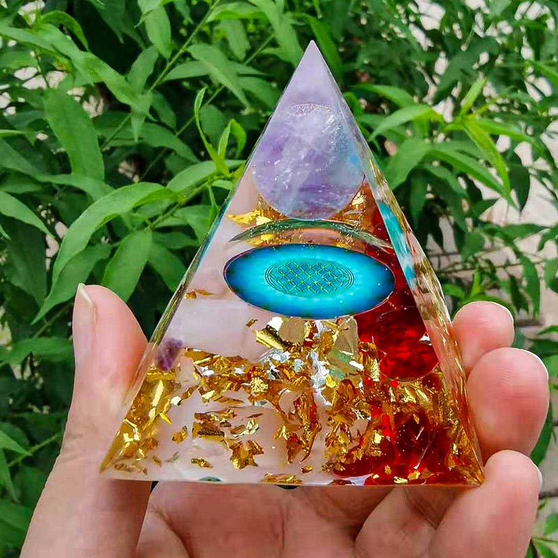 Olivenorma Amethyst Sphere With Pink Crystal Orgone Pyramid - 10*10cm - YES PLEASE $8 - image 0