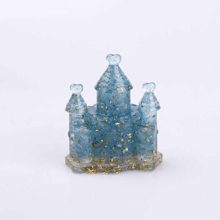 Olivenorma Natural Crystal Epoxy Castle Gemstone Decoration  - Aquamarine - image 9