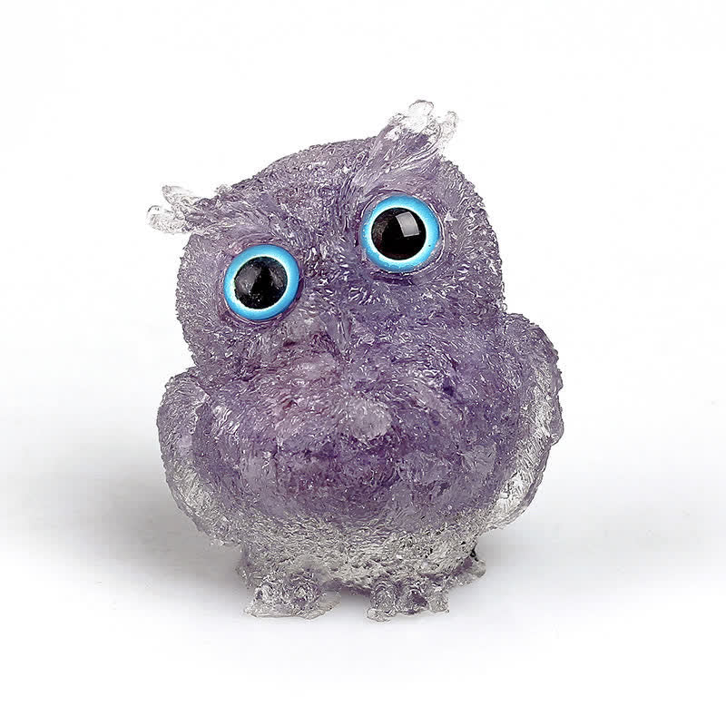 Olivenorma Natural Crystal Owl Gemstone Decoration - Amethyst - 2.28''(L) * 1.89''(W) * 1.53''(H) - image 44