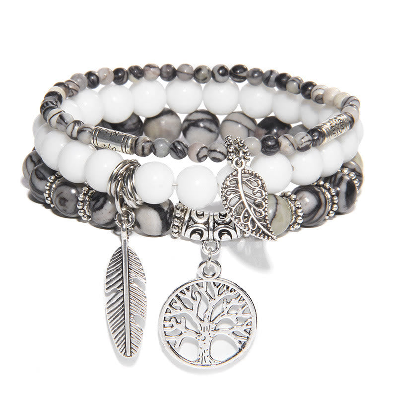 Olivenorma "Nature's Healing Moments" Tree Of Life 3 Pieces Bracelet Set - Black Network Stone - image 17
