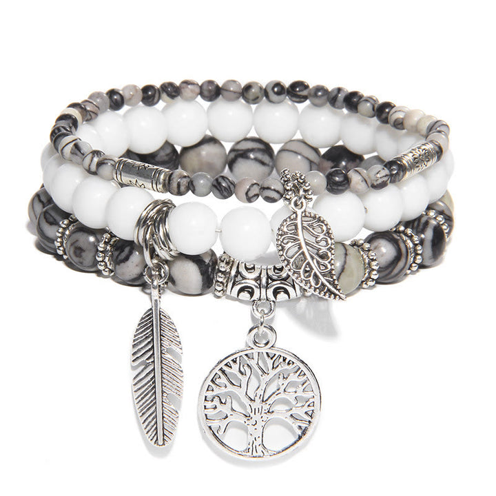 Olivenorma "Nature's Healing Moments" Tree Of Life 3 Pieces Bracelet Set - Black Network Stone - image 17