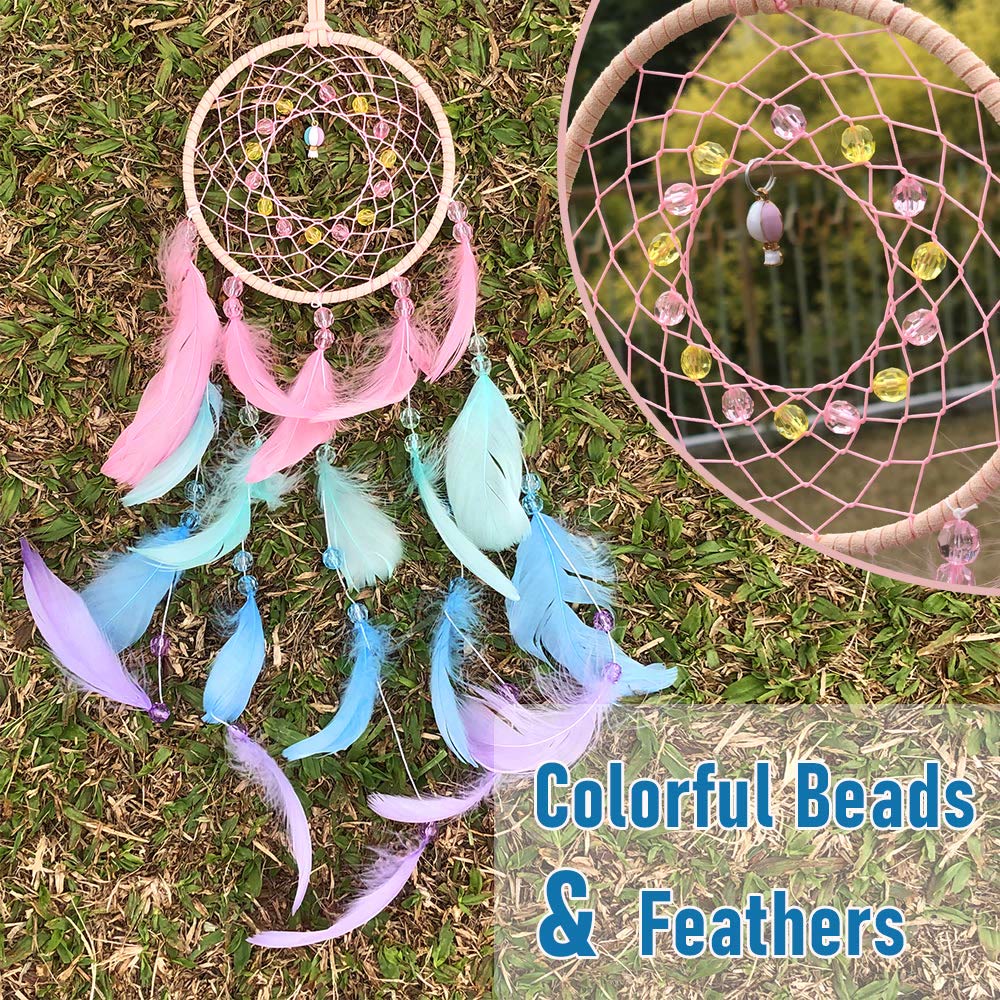 Olivenorma Colorful Acrylic Bead Feather Handmade Dream Catcher - image 8