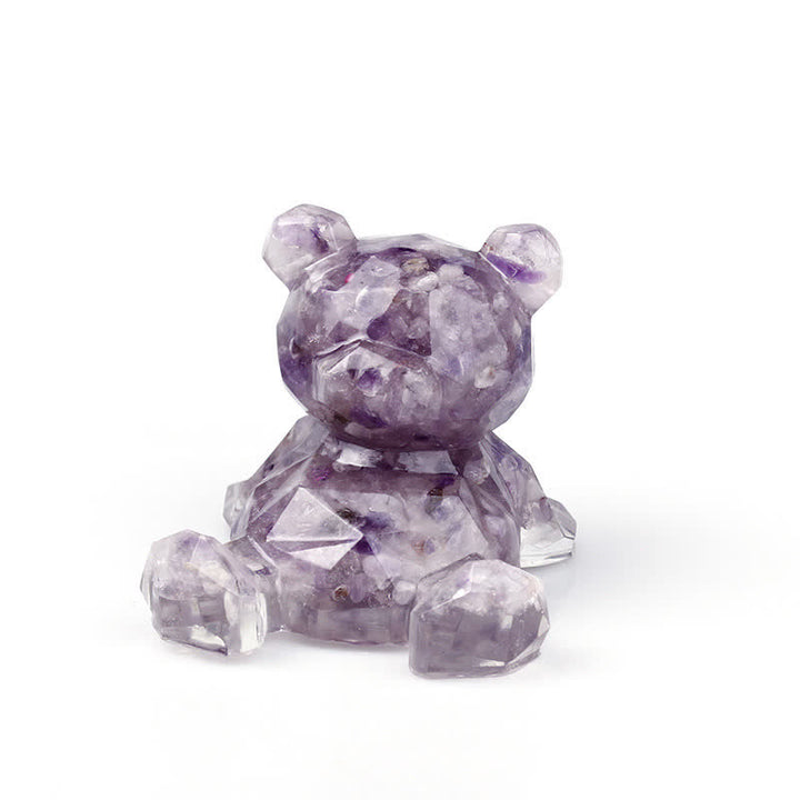 Olivenorma Crystal Mirror Bear Gemstone Decoration - Charoite - image 9