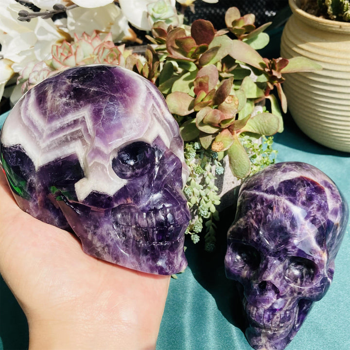 Olivenorma 10cm Natural Dream Amethyst Gemstone Decoration Crystal Skull - image 9