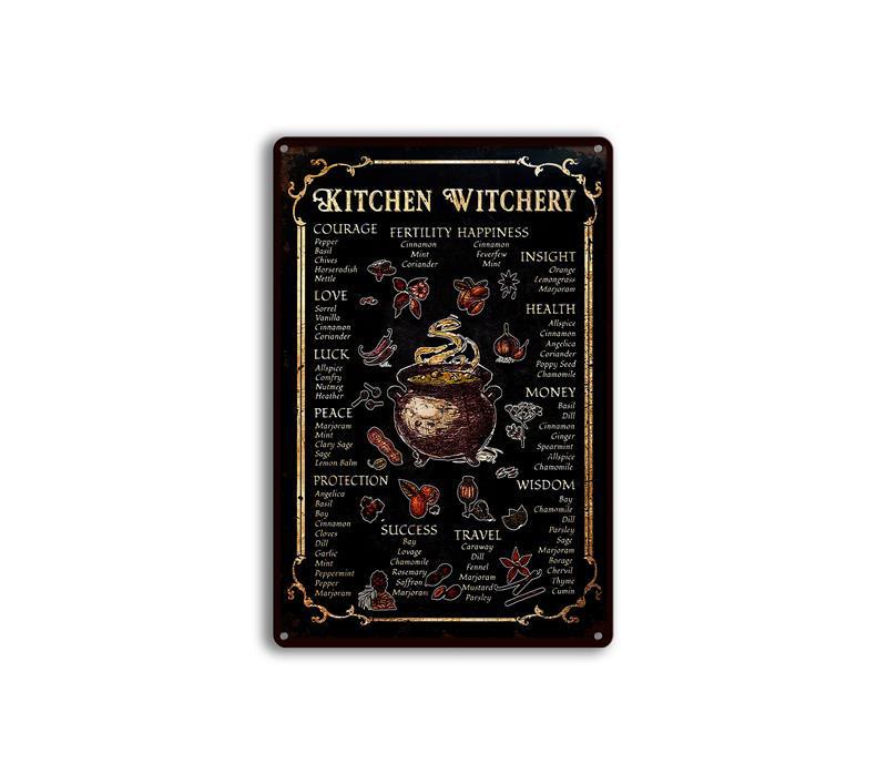 Olivenorma Witch's Kitchen Cookbook Black Metal Plate Wall Decor - image 2