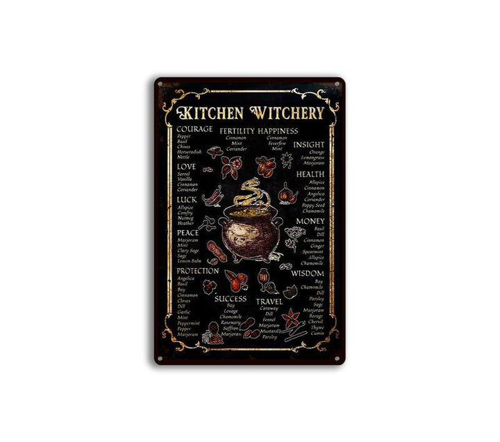 Olivenorma Witch's Kitchen Cookbook Black Metal Plate Wall Decor - image 2