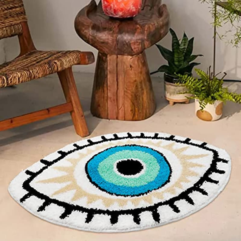 Olivenorma 1pc Absorbent White Evil Eye Rugs Carpet - 60*90cm - image 0