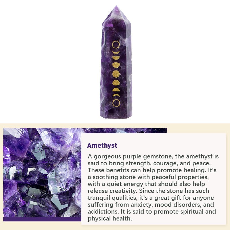 Olivenorma Natural Crystal Column Crystal Wands Tower - Amethyst - image 1