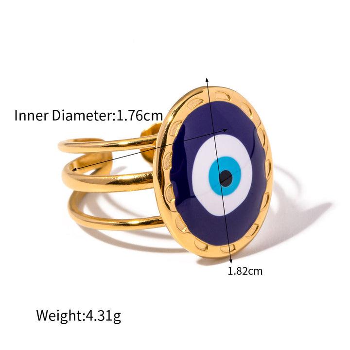 Olivenorma Various Evil Eye Glue Gold Adjustable Open Rings - Royal Blue Evil Eye#2 - image 7