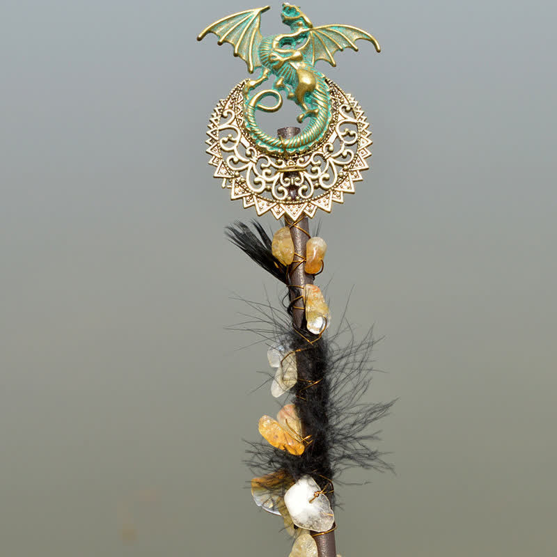 Olivenorma Natural Fairy Moon With Feather Crystal Wands - Citrine - image 3