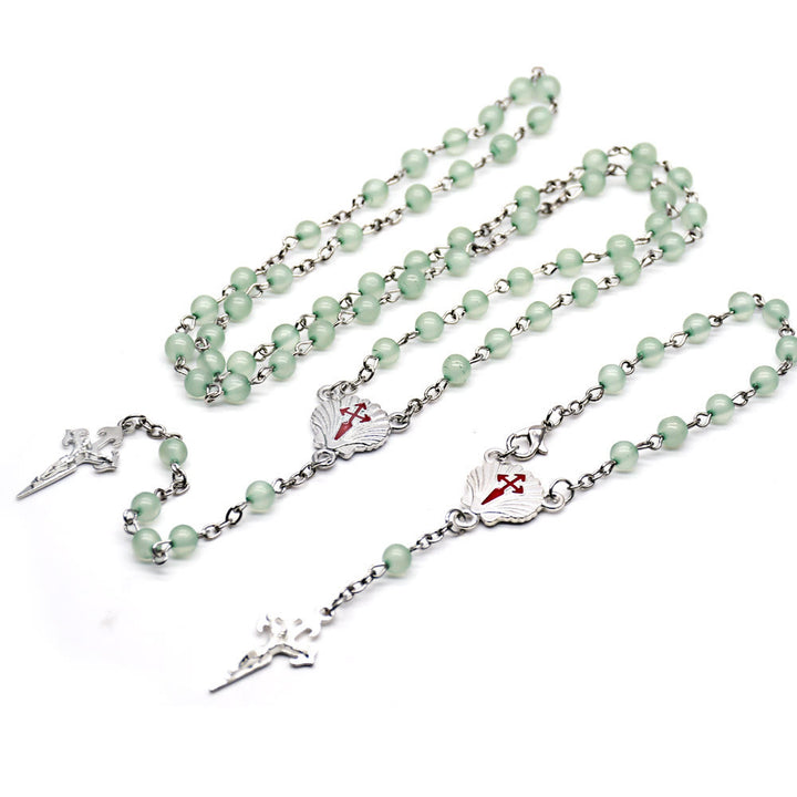Olivenorma Green Aventurine Rosary Cross Prayer Beads Bracelet - image 4