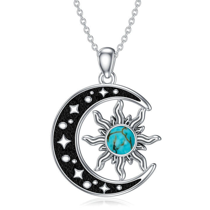 Olivenorma Turquoise Moon Sun Pendant Necklace - Turquoise - image 0