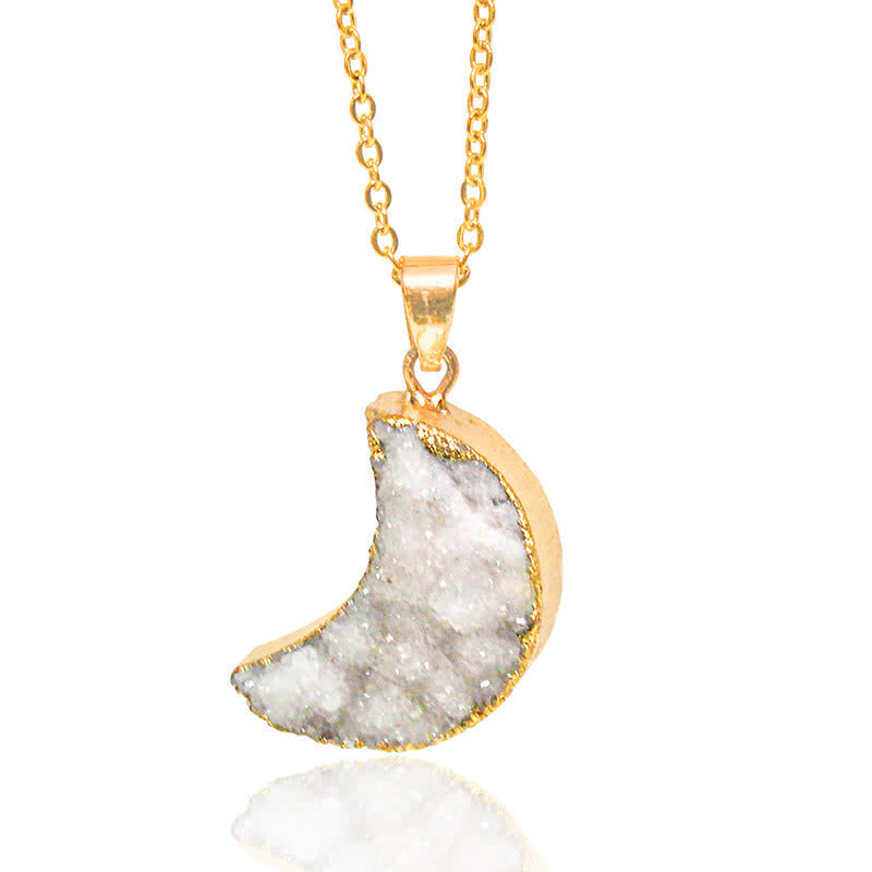 Olivenorma Natural Crystal Crescent Moon Necklace - image 4