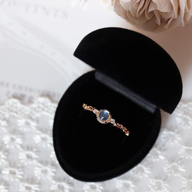 Olivenorma Natural Moonstone Zircon Delicate Ring - image 14