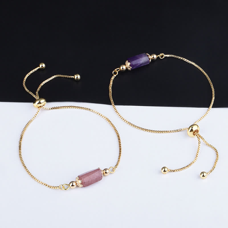 Olivenorma Delicate Natural Crystal Gold Chain Bracelet - image 13