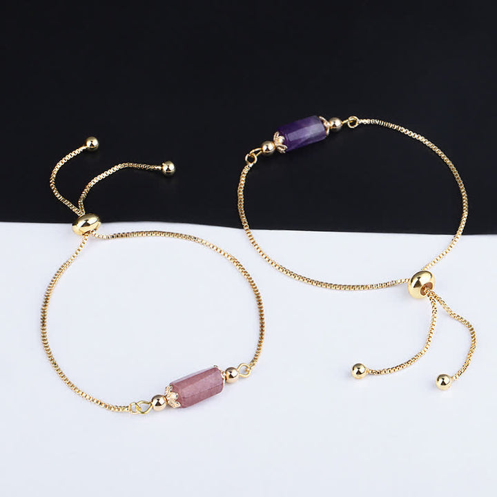 Olivenorma Delicate Natural Crystal Gold Chain Bracelet - image 13