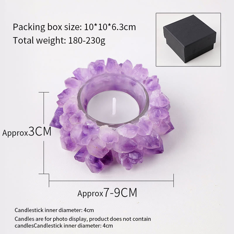 Olivenorma Amethyst Tooth Cluster Candle Holder - image 4